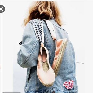 🛎FREE PEOPLE 100% leather Pink Ballet espadrilles